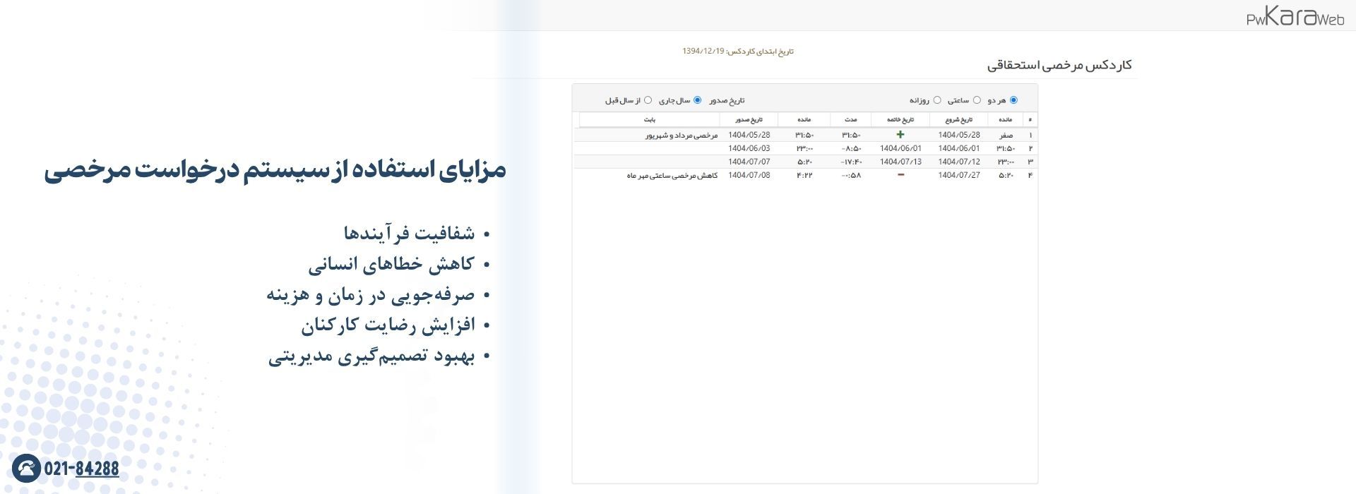 مزایای استفاده از سیستم درخواست مرخصی